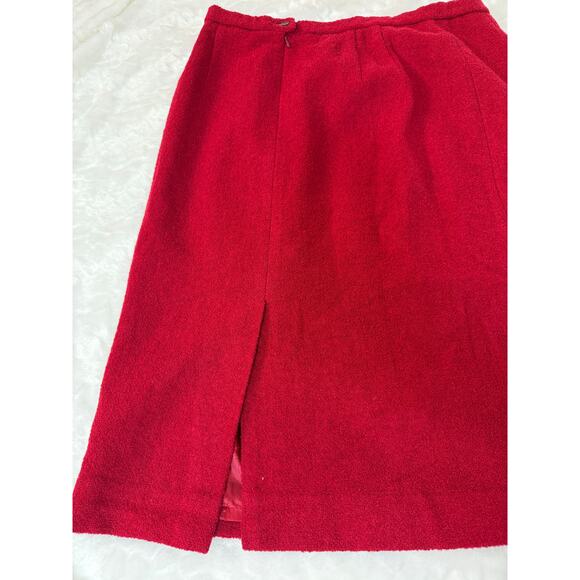 VTG 60s 70s Pendleton Portland Virgin Wool Midi Pencil Skirt Made in USA Red 16 - Picture 6 of 11